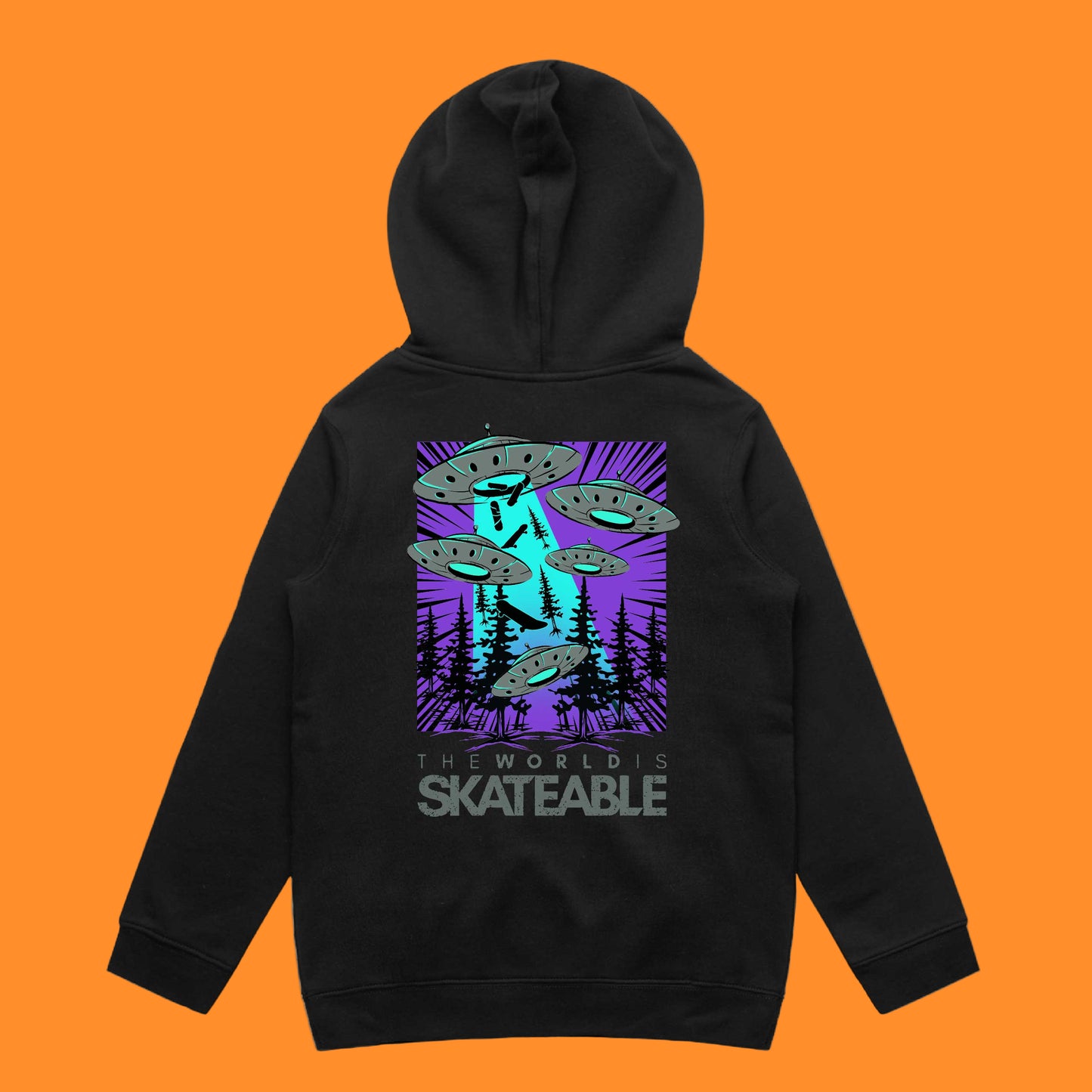 Deck Abduction Purple Hoodie Dark Grey