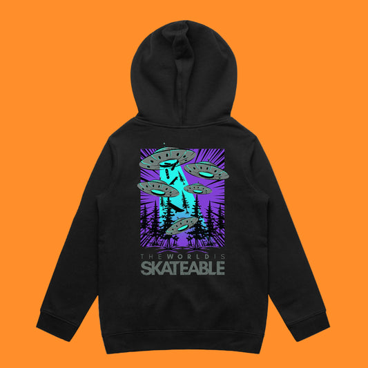 Deck Abduction Purple Hoodie Dark Grey