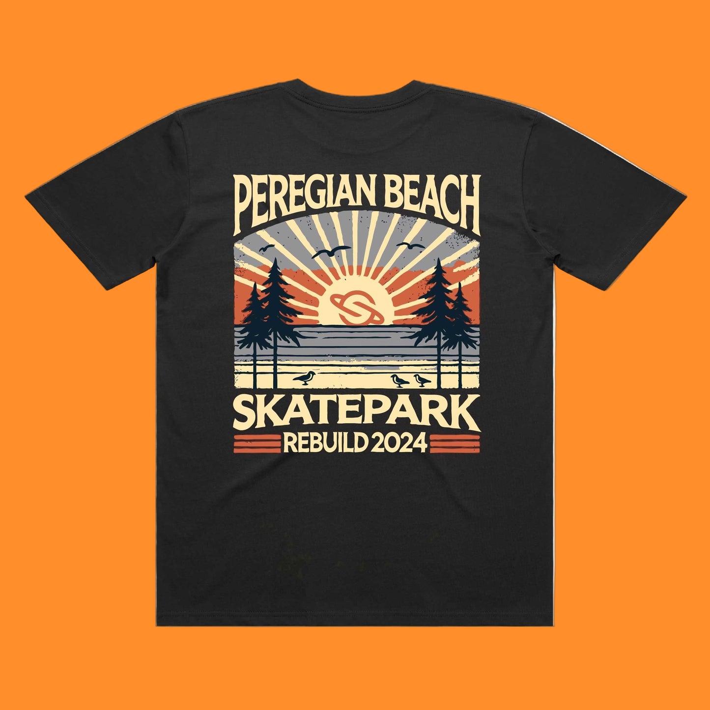 Peregian Skatepark 2024 Tee - Black/Sundown