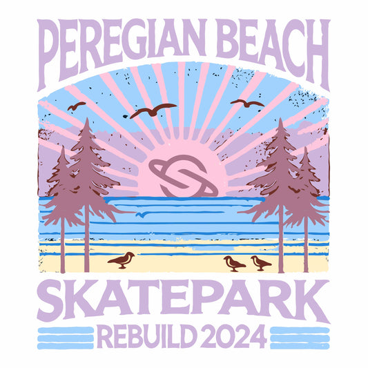 Peregian Skatepark 2024 Tee - White/Mauve