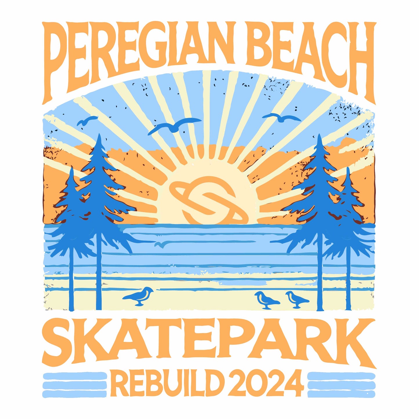 Peregian Skatepark 2024 Tee - White/Orange