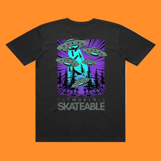 Deck Abduction Purple Tee Dark Grey