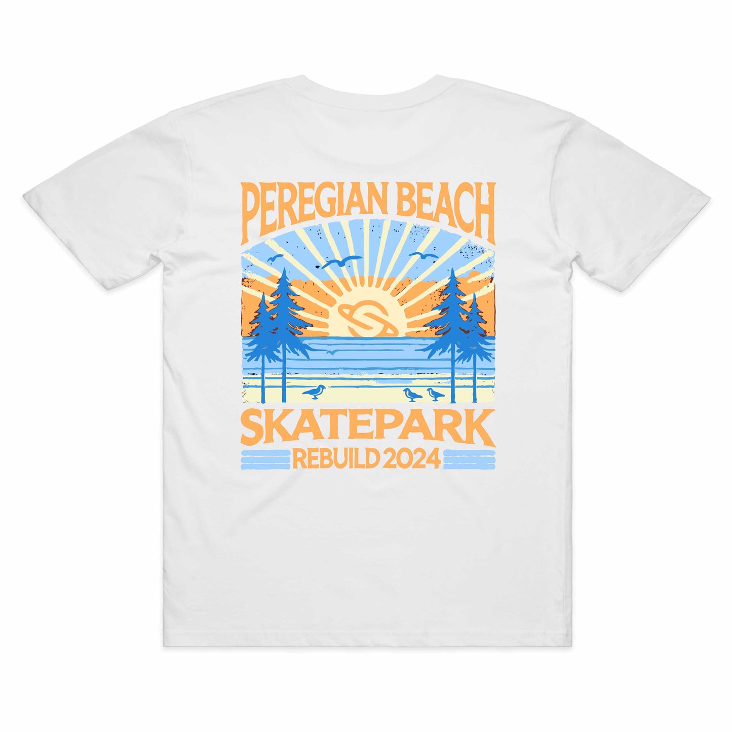 Peregian Skatepark 2024 Tee - White/Orange