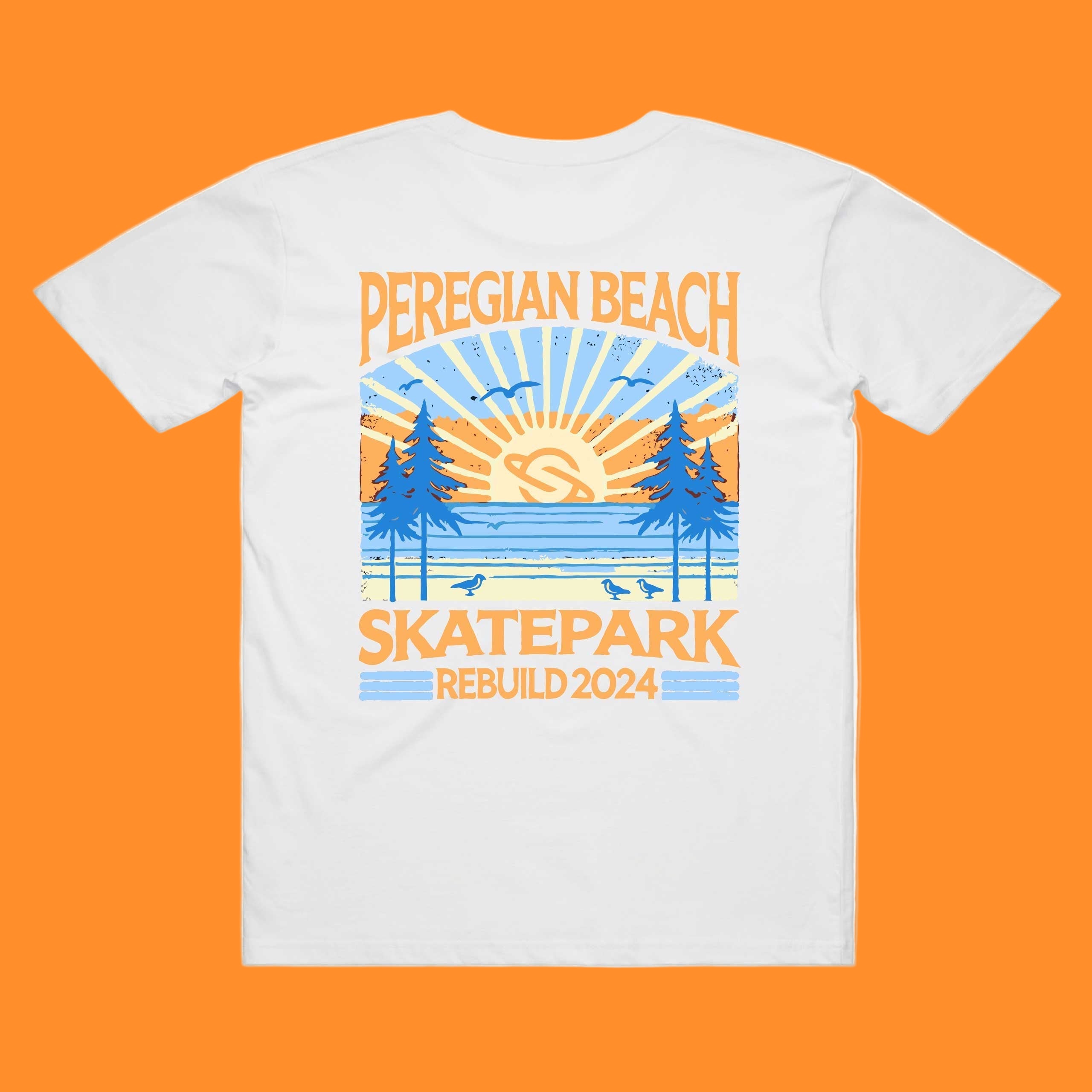 Peregian Skatepark 2024 Tee - White/Orange