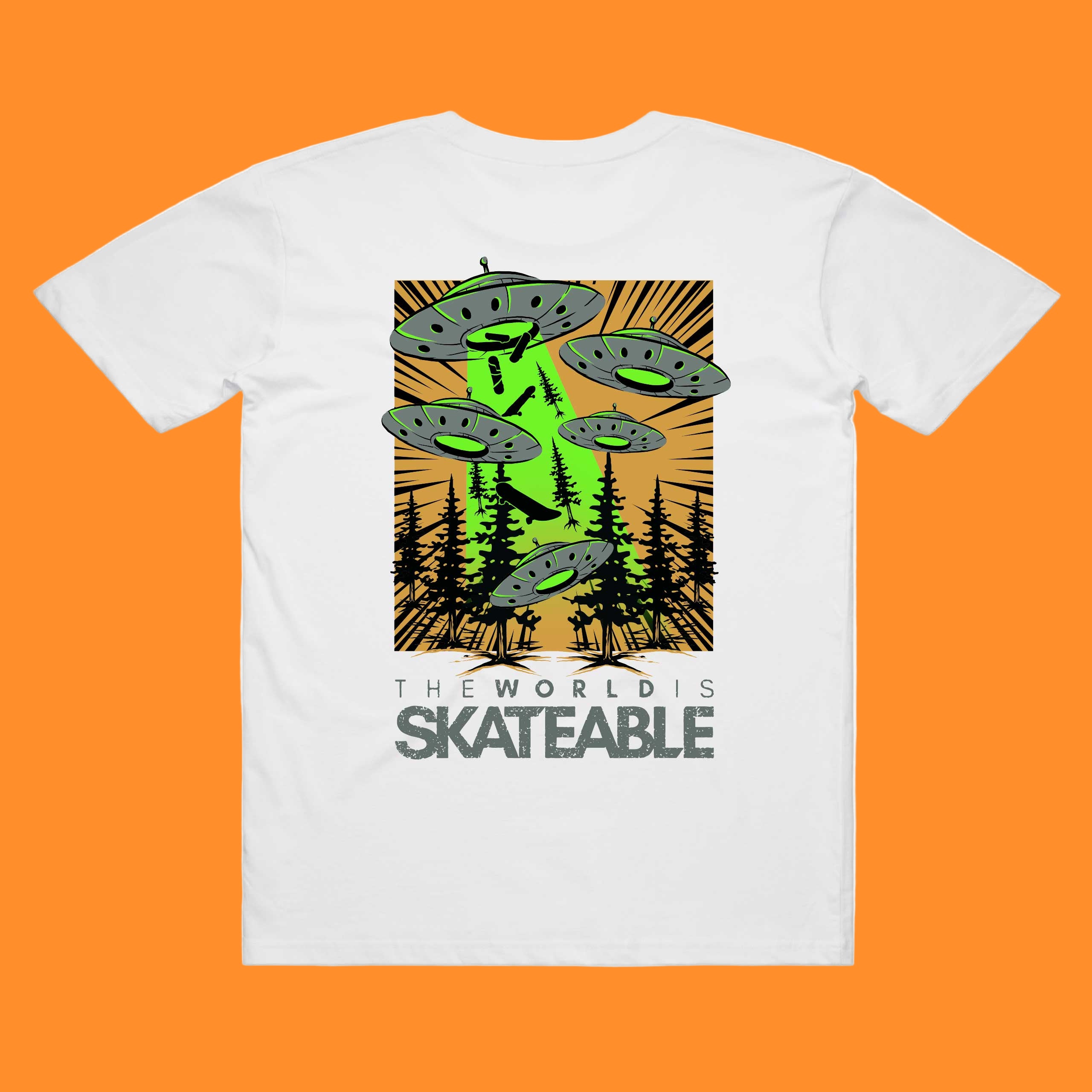 Deck Abduction Orange Tee White