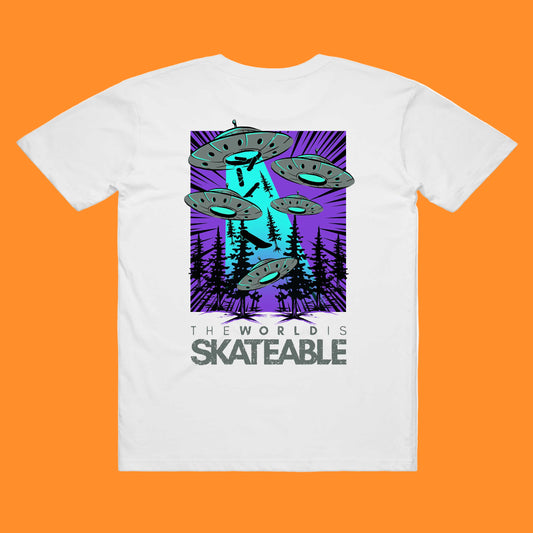 Deck Abduction Purple Tee White