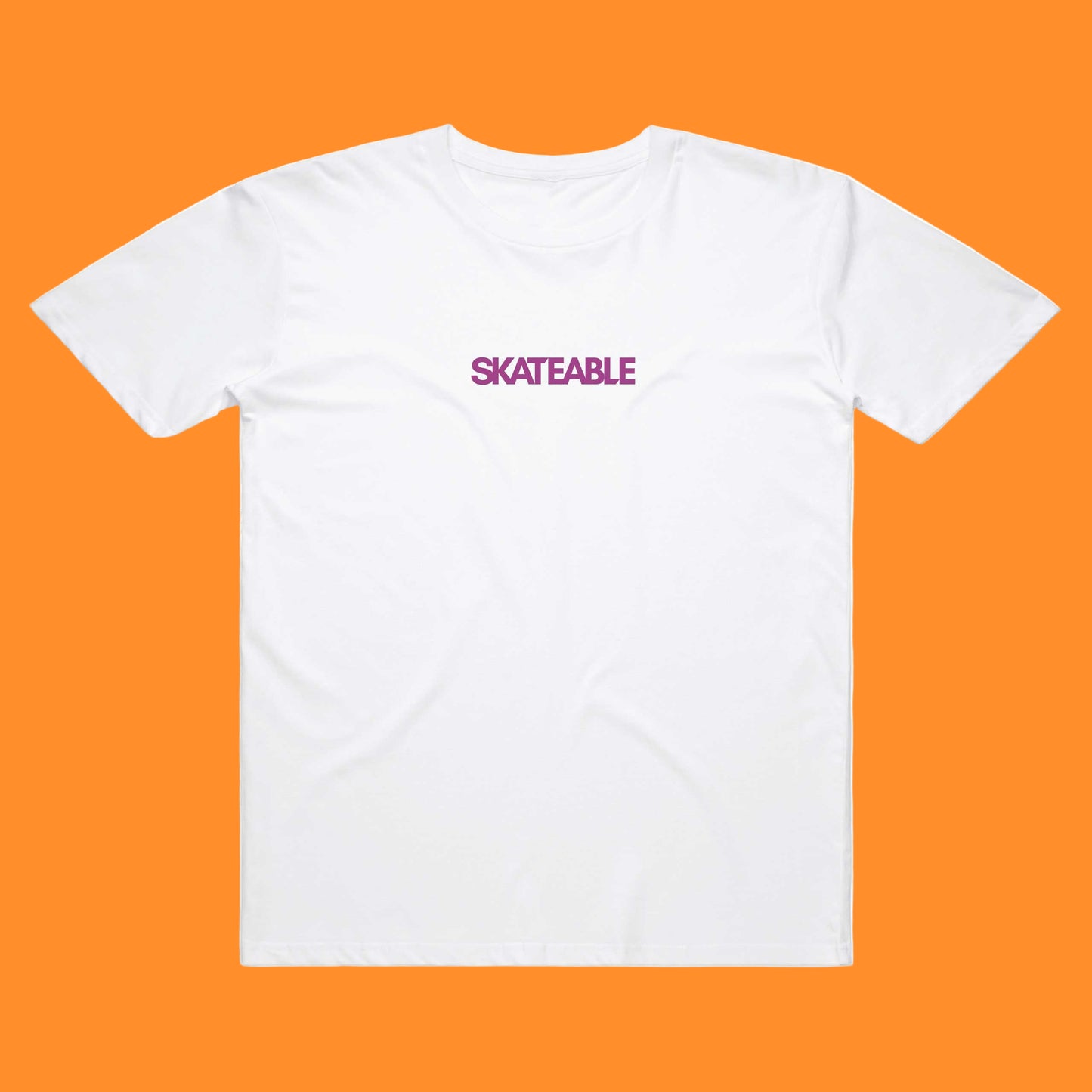 Floral Logo Purple  Slate Tee White