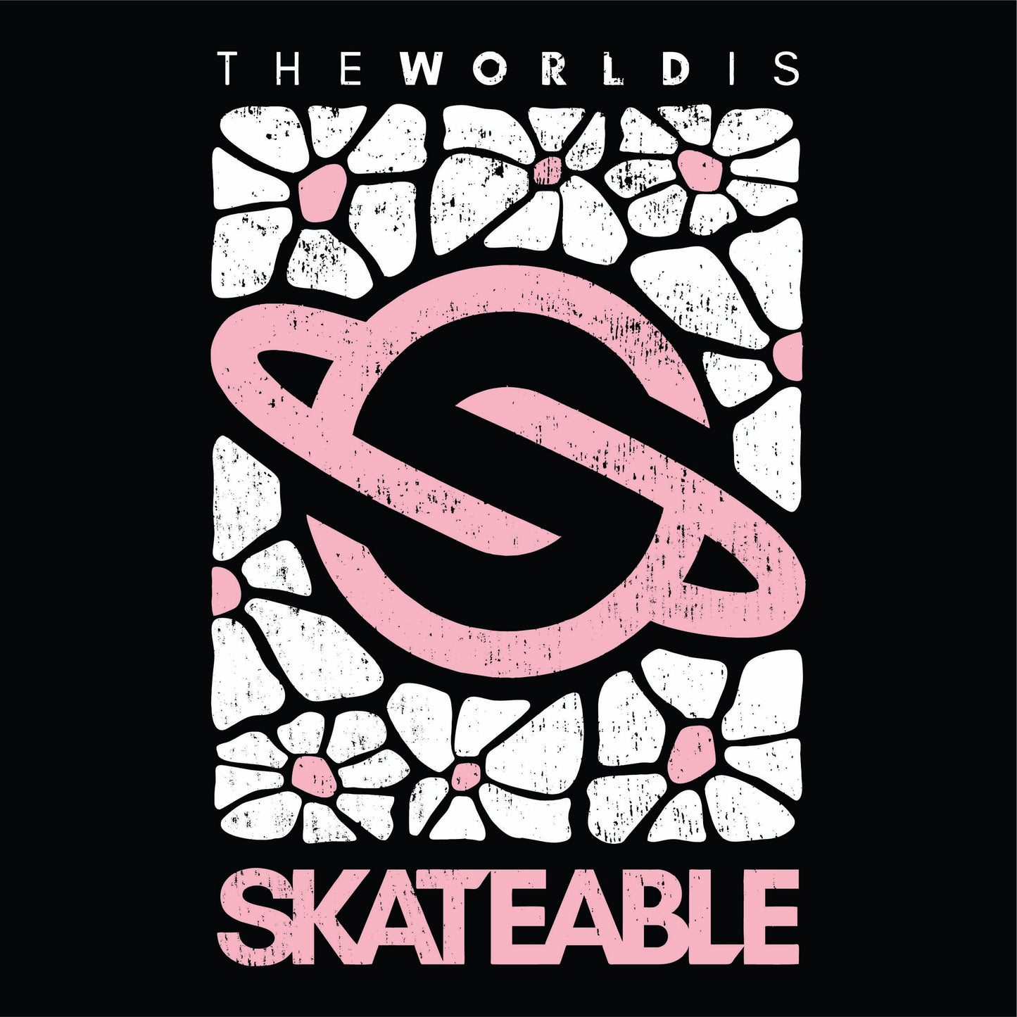 Floral Crop Top Black Pink