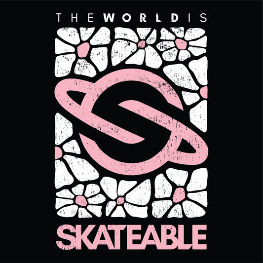 Floral Crop Top Black Pink