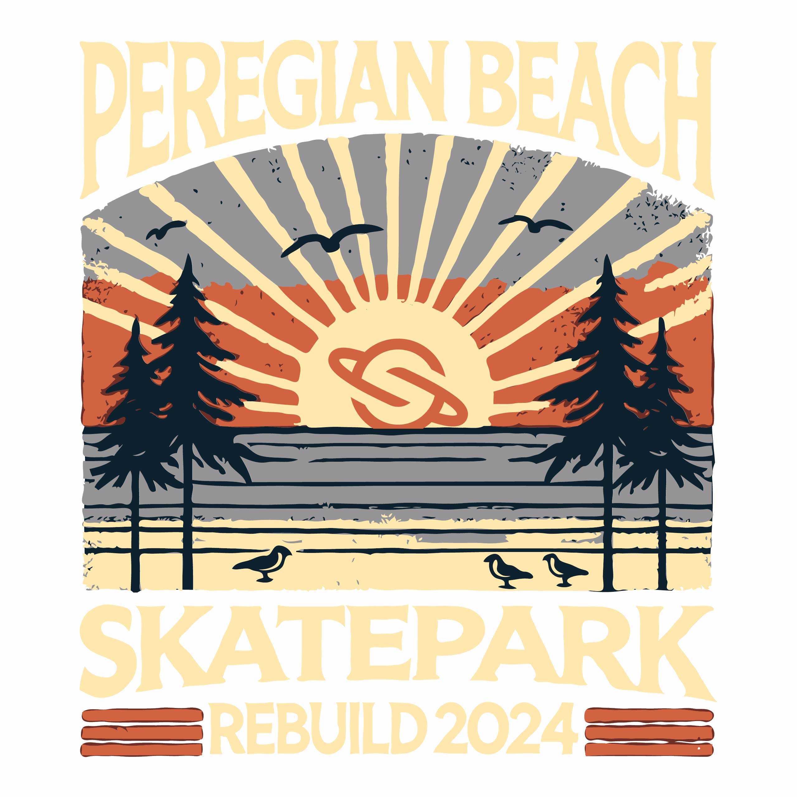 Peregian Skatepark 2024 Tee - Black/Sundown