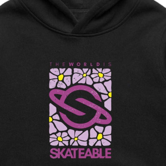 Kids Floral Logo Purple Hoodie