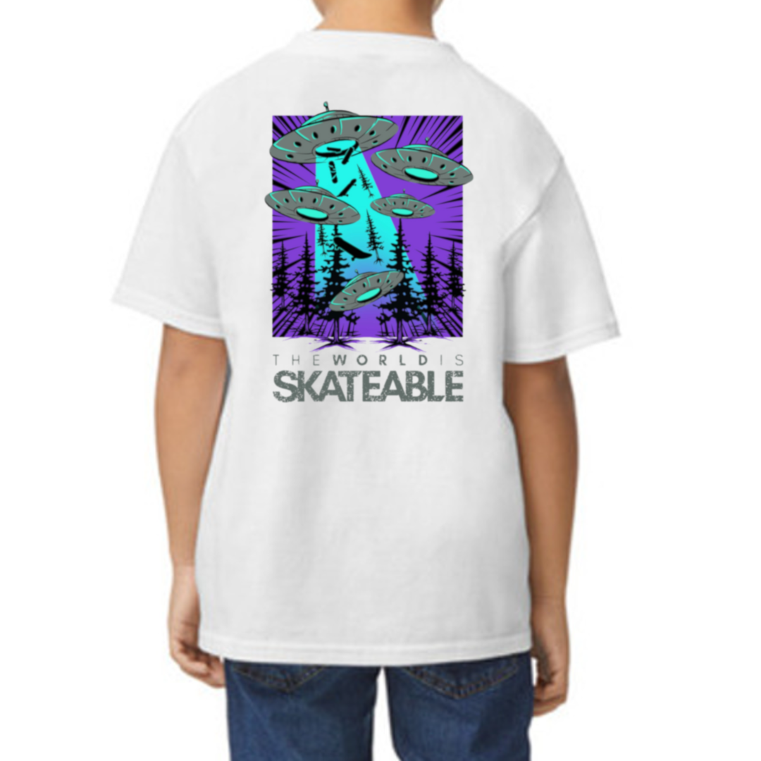 Deck Abduction Purple Tee White
