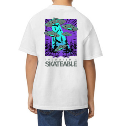 Deck Abduction Purple Tee White