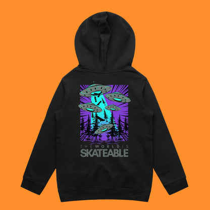 Deck Abduction Purple Hoodie Dark Grey