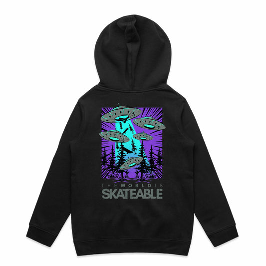 Deck Abduction Purple Hoodie Dark Grey