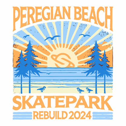 Peregian Skatepark 2024 Tee - white + orange