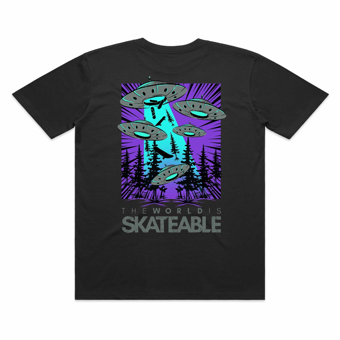 Deck Abduction Purple Tee Dark Grey