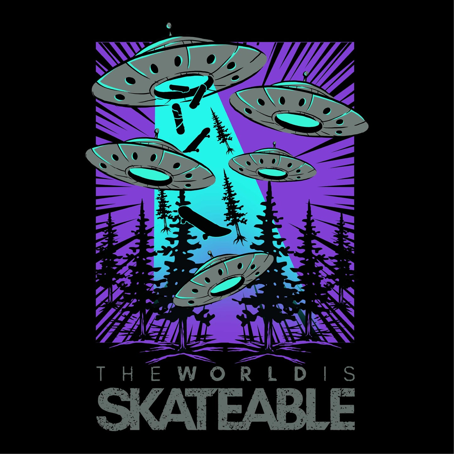 Deck Abduction Purple Tee Dark Grey