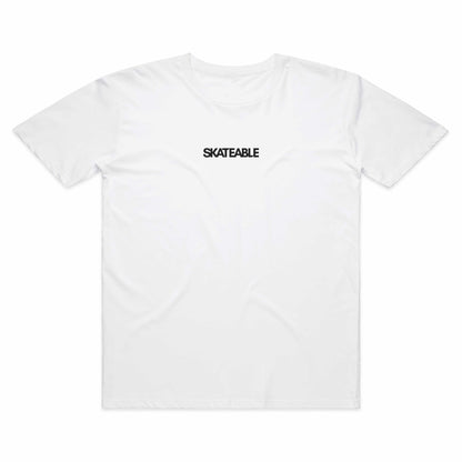 SKATEABLE Globe Tee White front centre