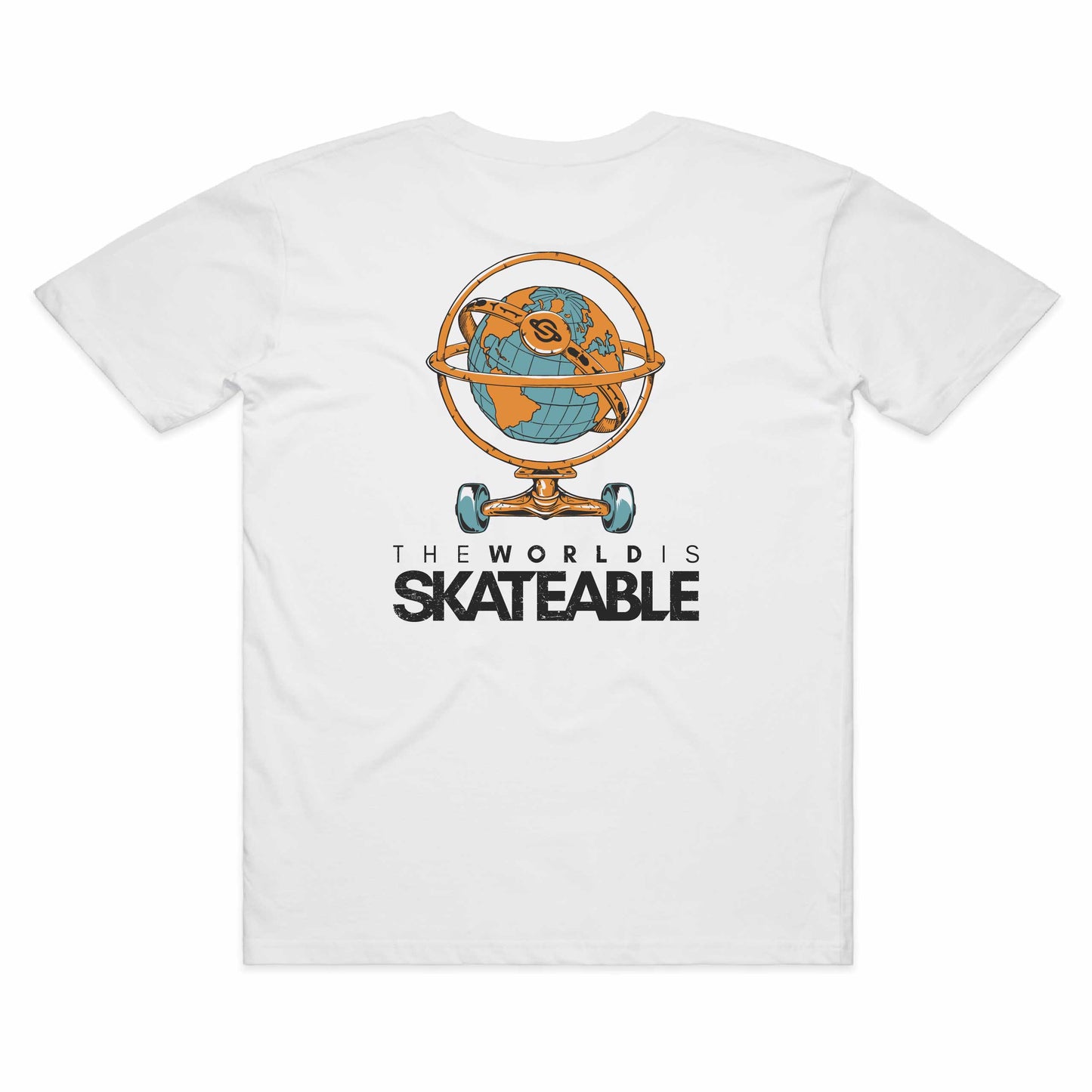 SKATEABLE Globe Tee White back