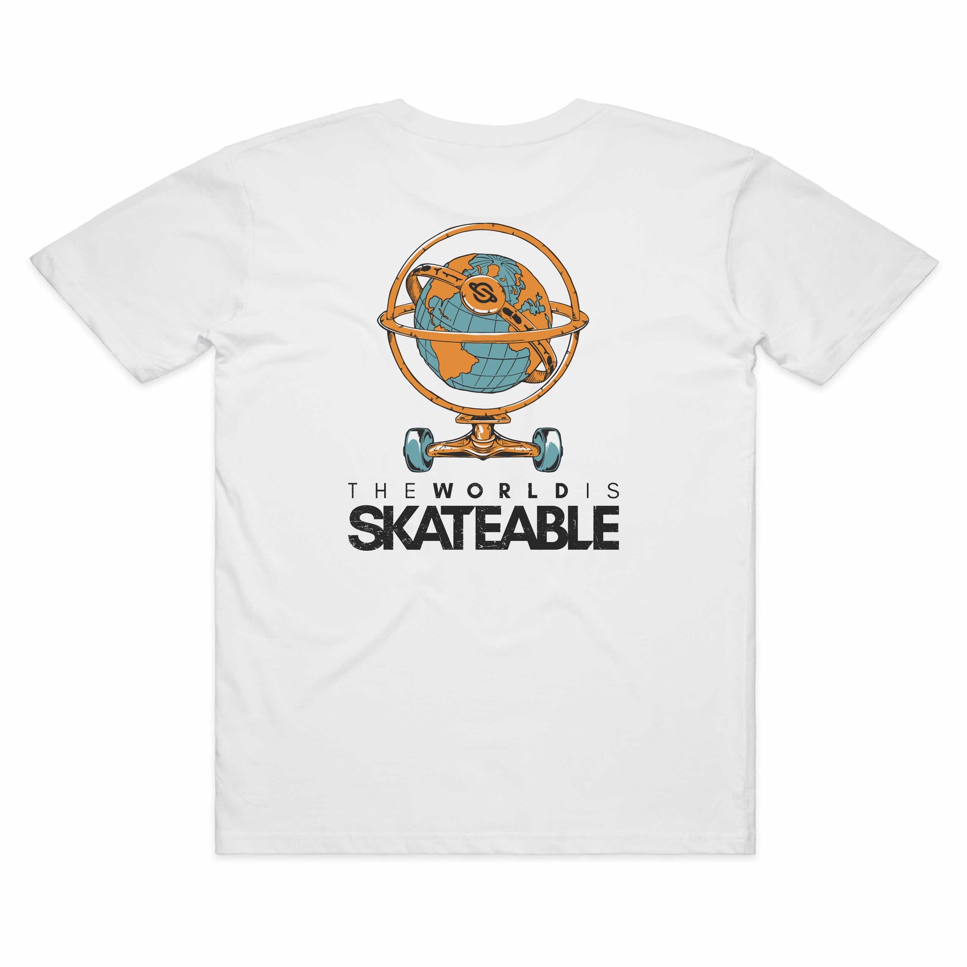 SKATEABLE Globe Tee White back