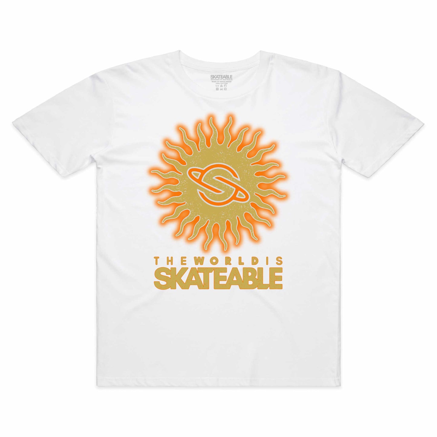 Sun Tee Gold on White