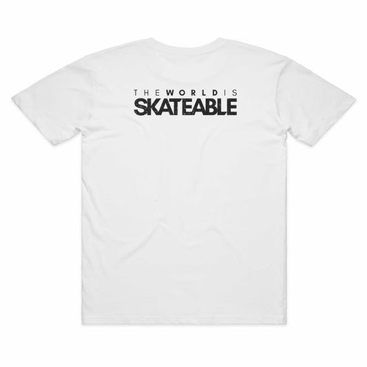 SKATEABLE Tag Tee White back