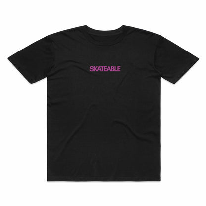 Floral Logo Purple Slate Tee Dark Grey