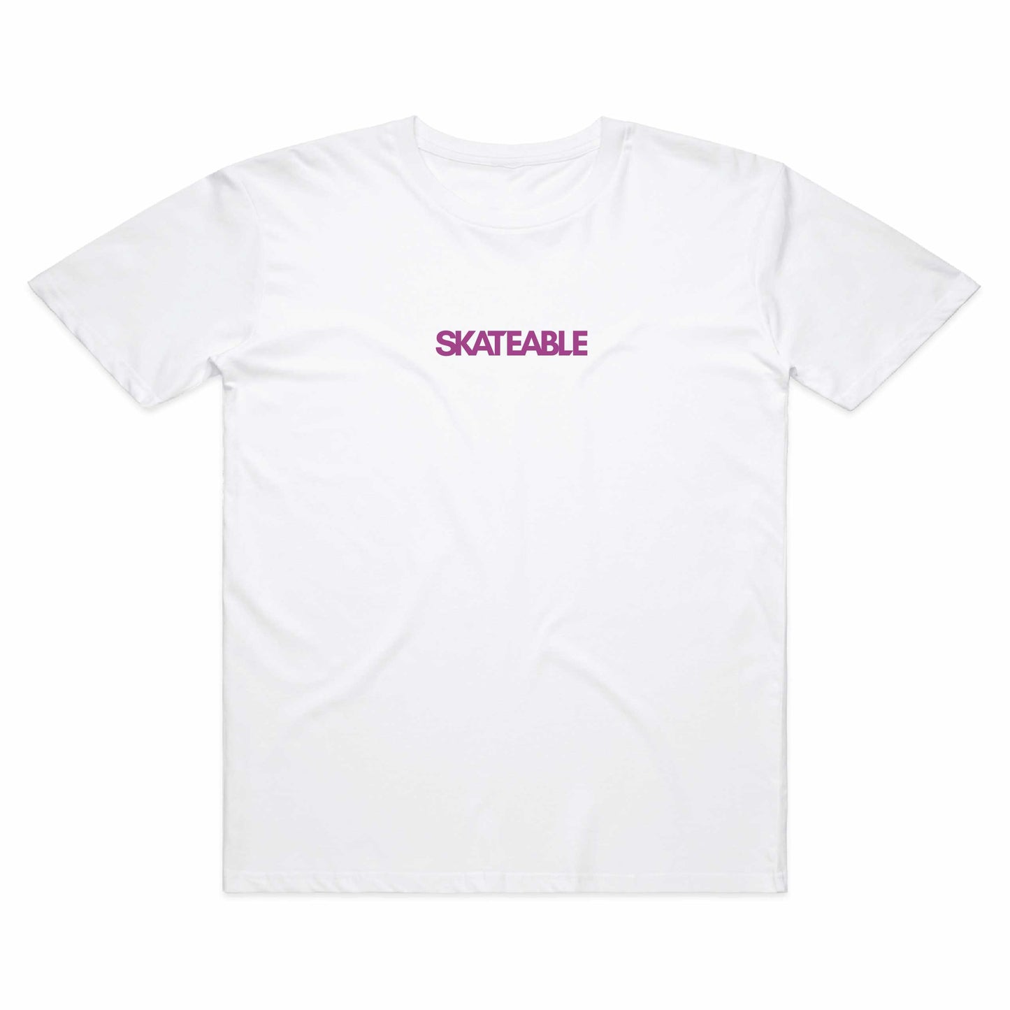 Floral Logo Purple  Slate Tee White