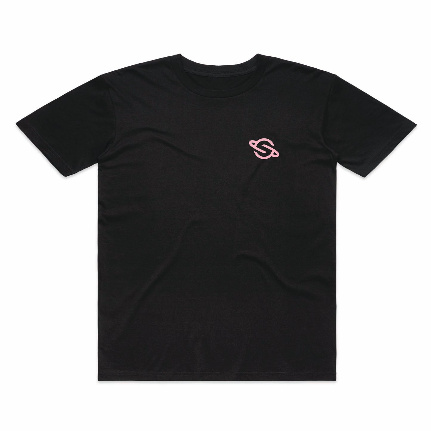 Floral Logo Pink White Tee Dark Grey