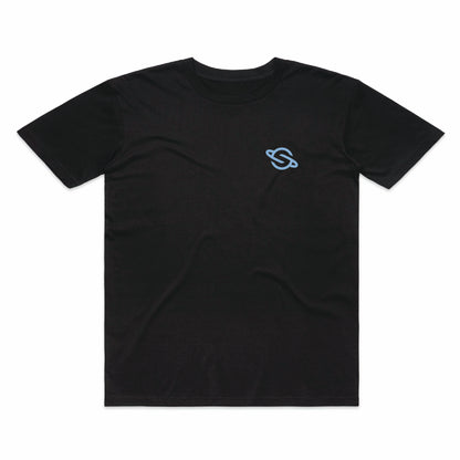 Floral Logo Blue Slate Tee Dark Grey