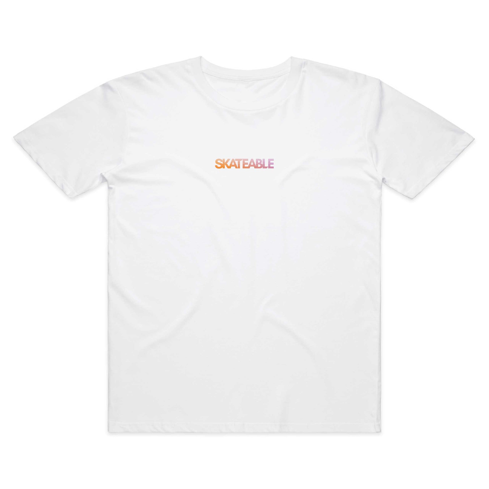 SKATEABLE Low-Res Tee White front centre