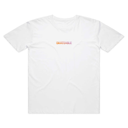 SKATEABLE Low-Res Tee White front centre