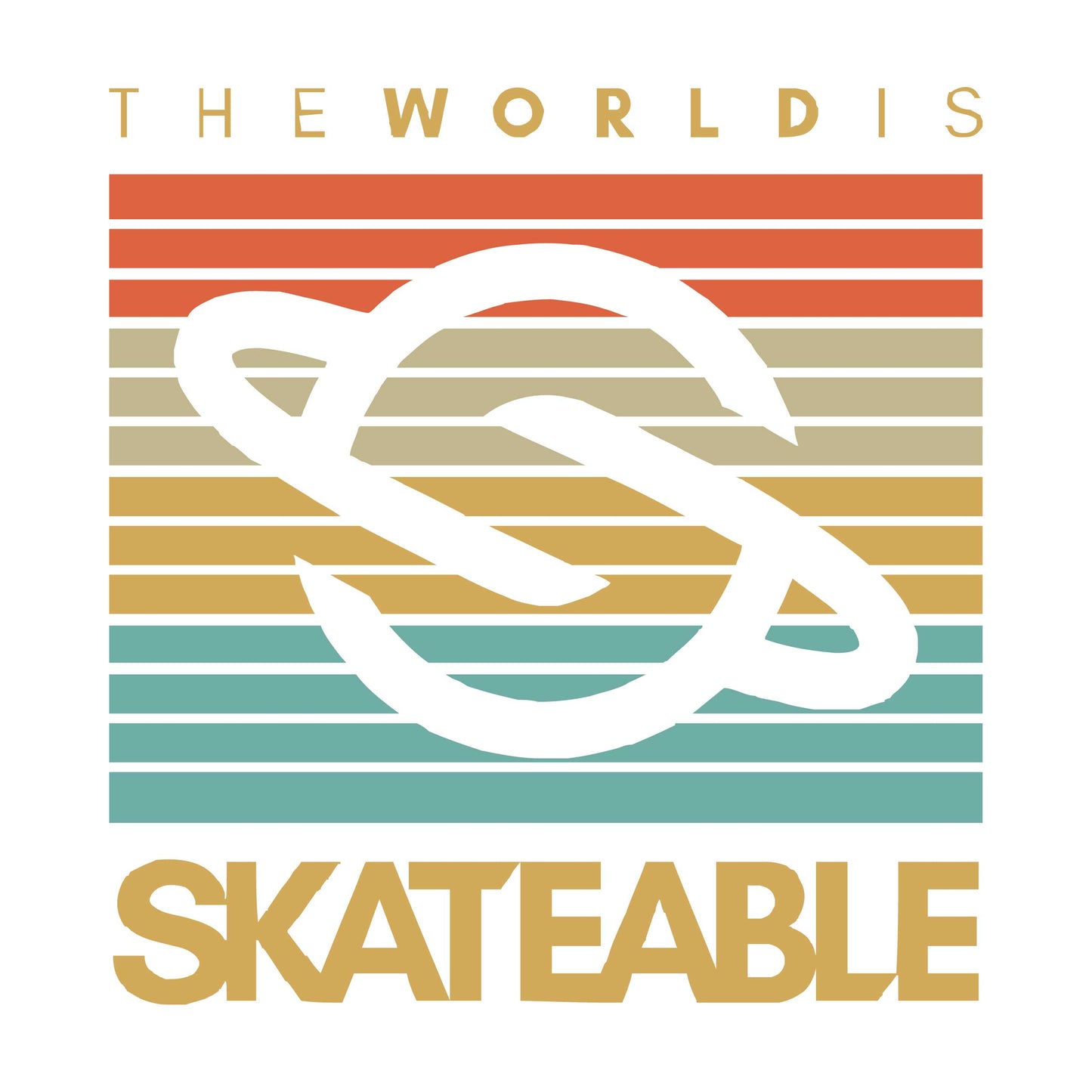 SKATEABLE Quad Tee White graphic