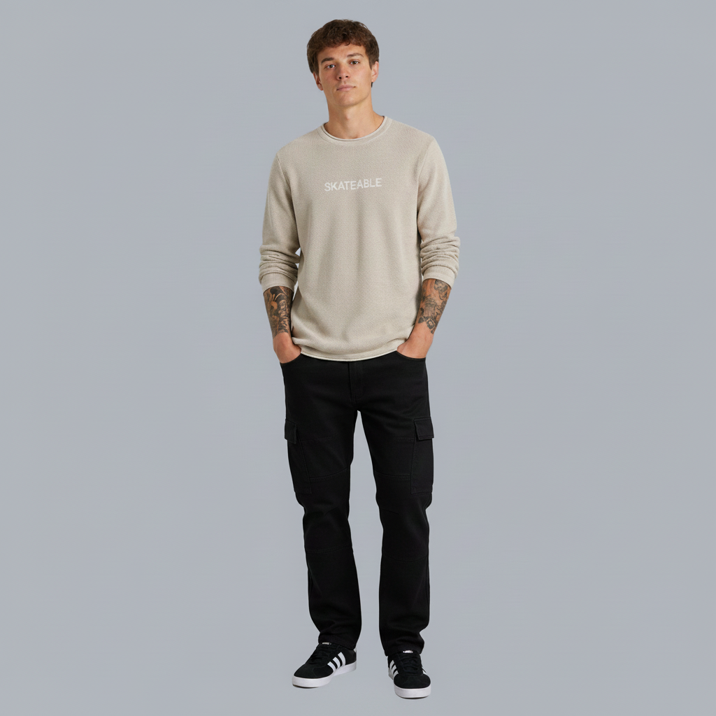 Winter Killer Cotton Jumper Beige