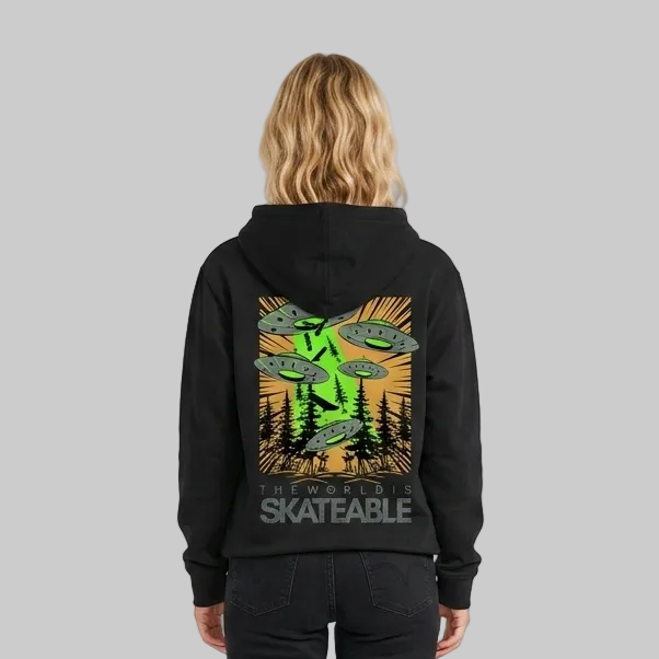 Deck Abduction Orange Hoodie Dark Grey