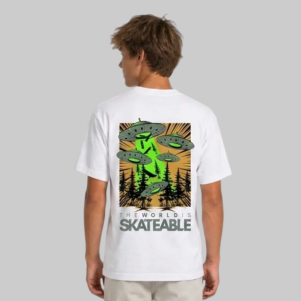 Deck Abduction Orange Tee White