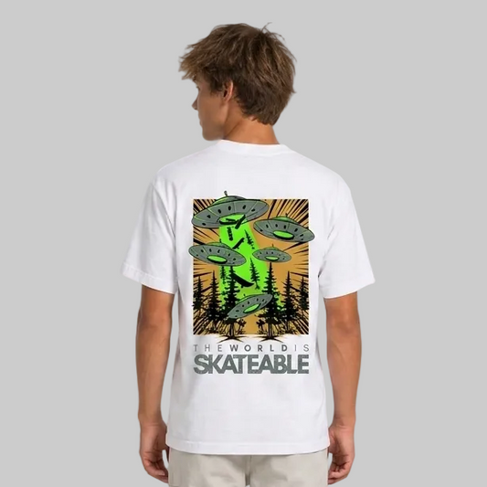 Deck Abduction Orange Tee White