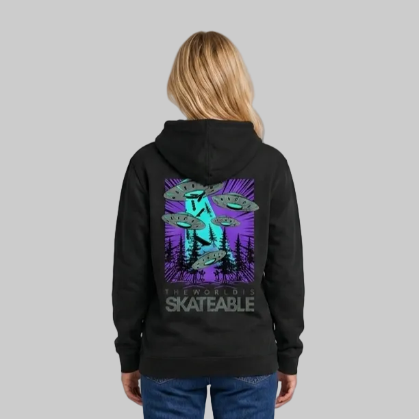 Deck Abduction Purple Hoodie Dark Grey