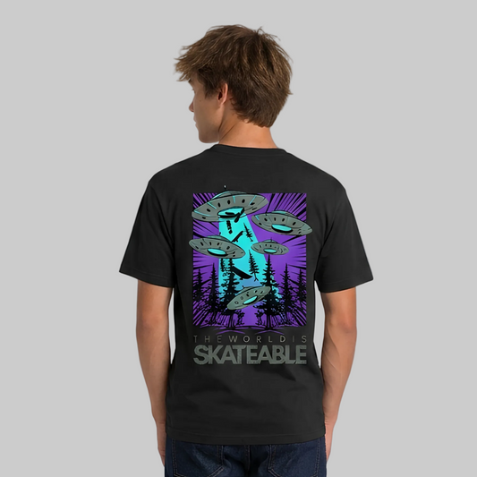 Deck Abduction Purple Tee Dark Grey