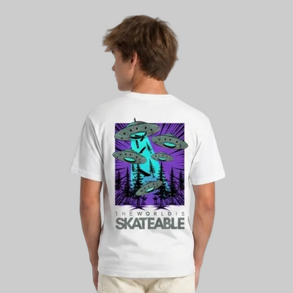 Deck Abduction Purple Tee White