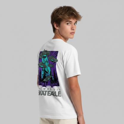 Deck Abduction Purple Tee White