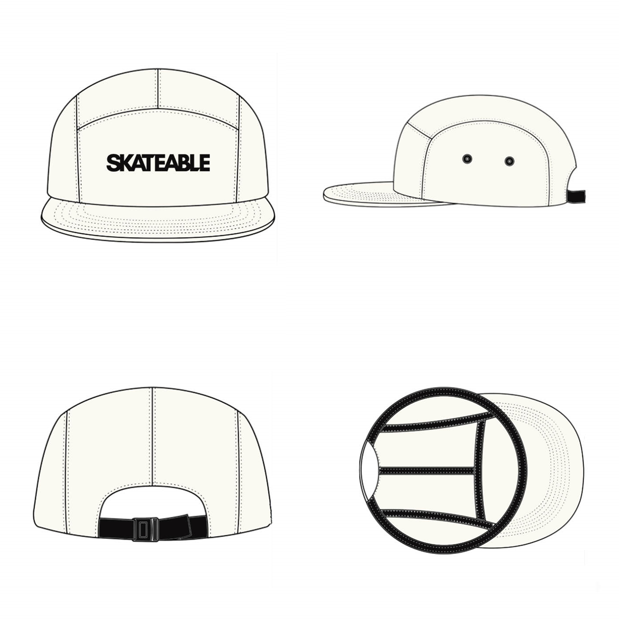 5 Panel Cap Cream