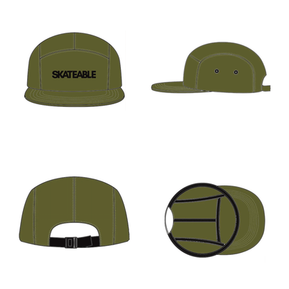 5 Panel Cap Green