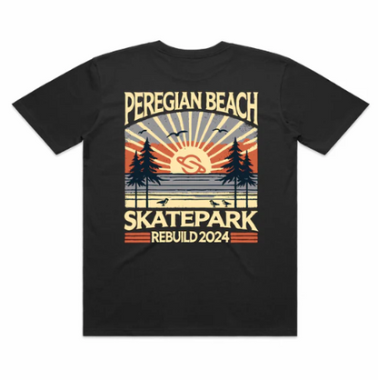 Peregian Skatepark 2024 Tee - Black/Sundown