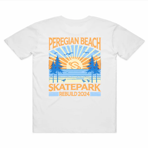 Peregian Skatepark 2024 Tee - White/Orange