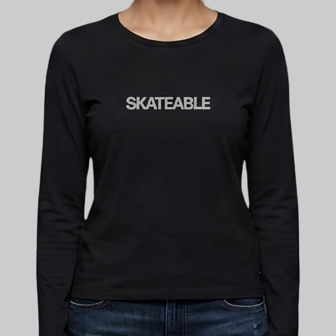 Women's Long Sleeve Stretch Logo Tee
