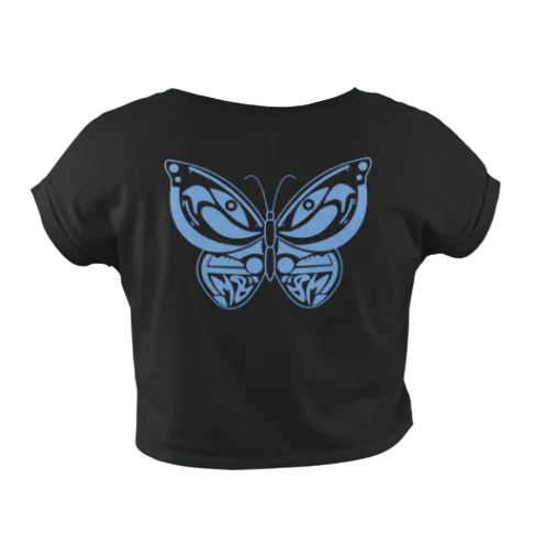 Madame SK8 Azure Butterfly Crop