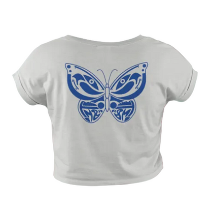 Madame SK8 Navy Butterfly Crop
