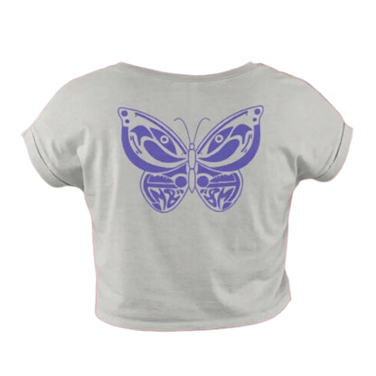Madame SK8 Purple Butterfly Crop
